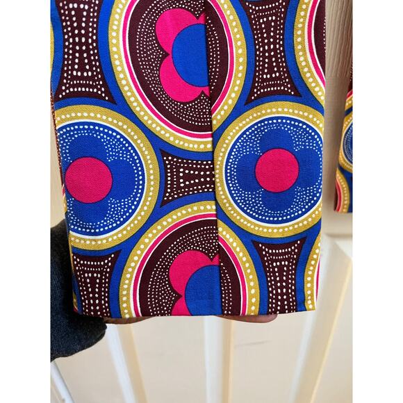 Essentials Anthropologie Multicolored Geometric Print Slim Trouser Pant Size 2 - Picture 9 of 14